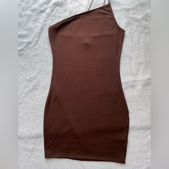 Brown Off-the-shoulder Mini Dress | H&M | Size: S - Picture 2 of 5
